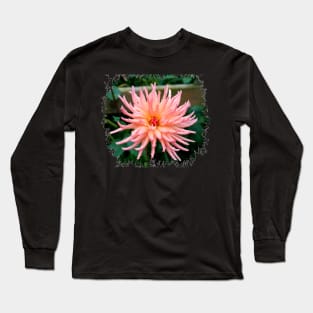 Pink Spiky Dahlia Long Sleeve T-Shirt